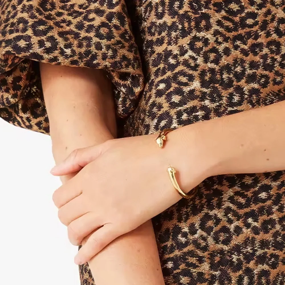 KATE SPADE • Hot Dog Flex Cuff Jewelry Bracelet New York City Nod Gold - Picture 2 of 4